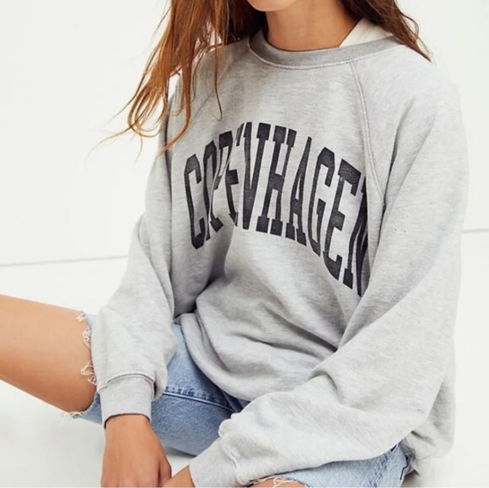 Free People x Retro Brand Gray Copenhagen Classic Crew Sweatshirt Sz XS - Picture 2 of 6